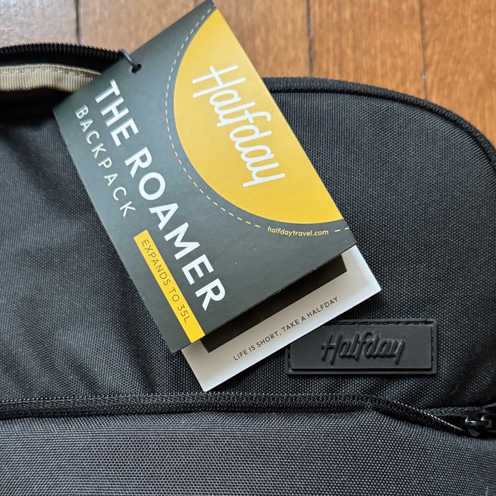 Halfday Black Roamer Travel Backpack 35L NWT